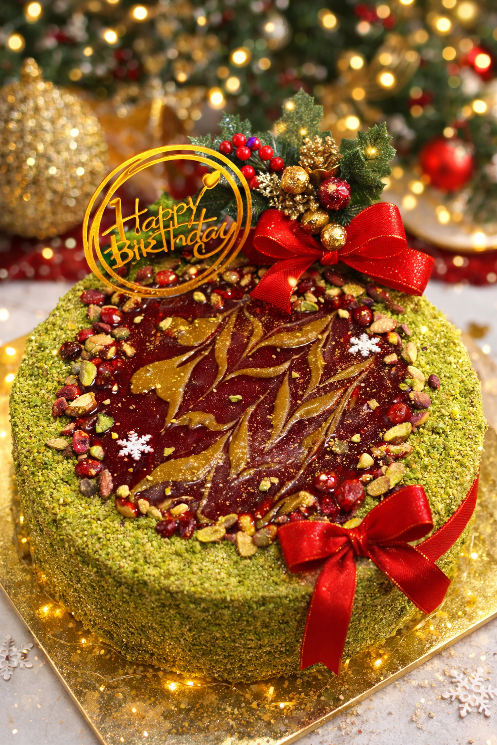 Russe pistache framboise