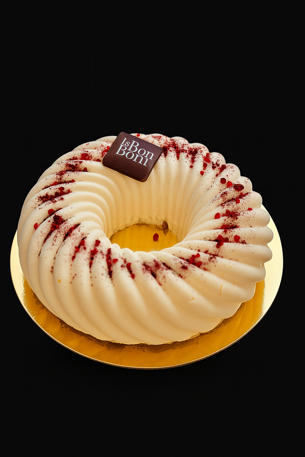 Entremet mousse chocolat blanc pistache et framboises