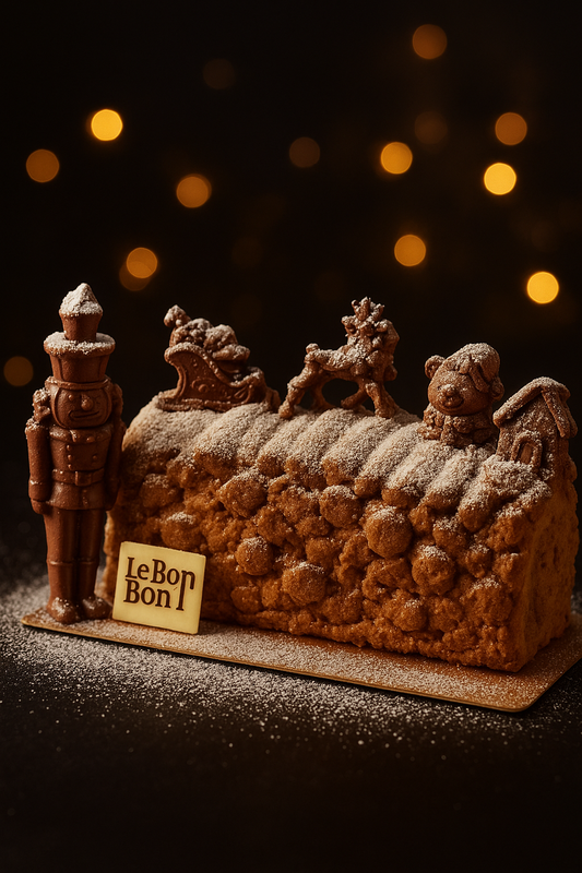 Bûche chocolat au lait /noisettes avec casse noisettes