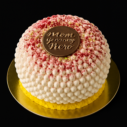 Entremet mousse chocolat blanc pistache et framboises