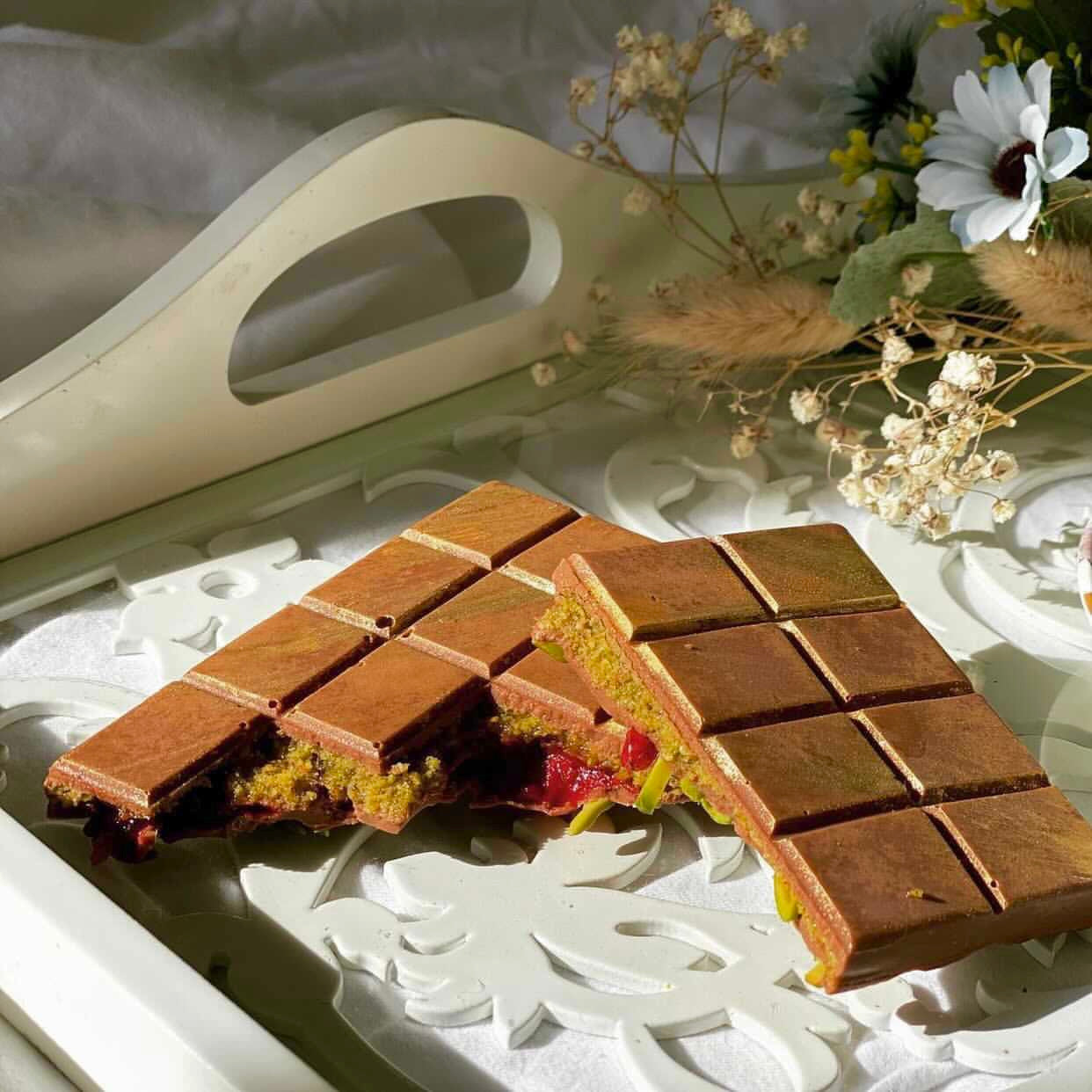 Tablette chocolat pistache artisanal